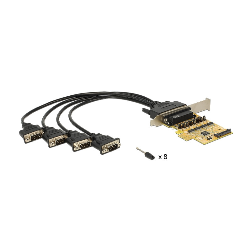 Delock PCI Express x1 Karte zu 4 x Seriell mit Spannungsversorgung