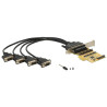 Delock PCI Express x1 Karte zu 4 x Seriell mit Spannungsversorgung