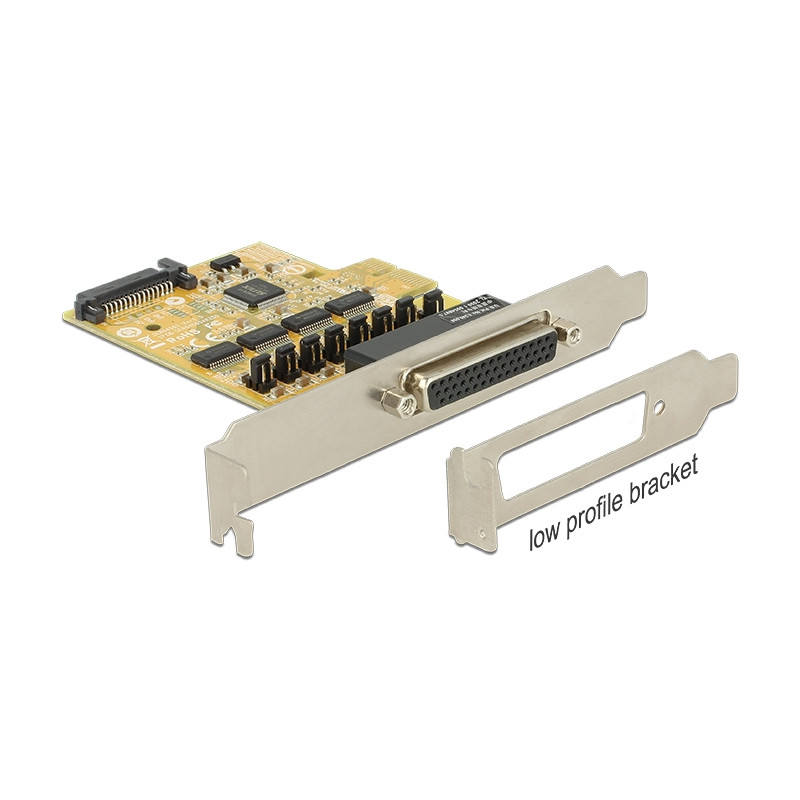 Delock PCI Express x1 Karte zu 4 x Seriell mit Spannungsversorgung