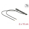Delock Dualband WLAN WiFi 6 Doppelantenne 2 x I-PEX Inc., MHF® 4L Stecker 5 dBi 2 x 15 cm PCB intern Klebemontage