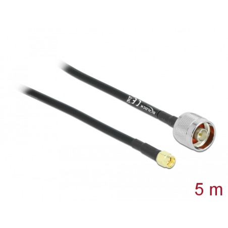 Delock Antennenkabel N Stecker - SMA Stecker RG-58 C/U 5 m