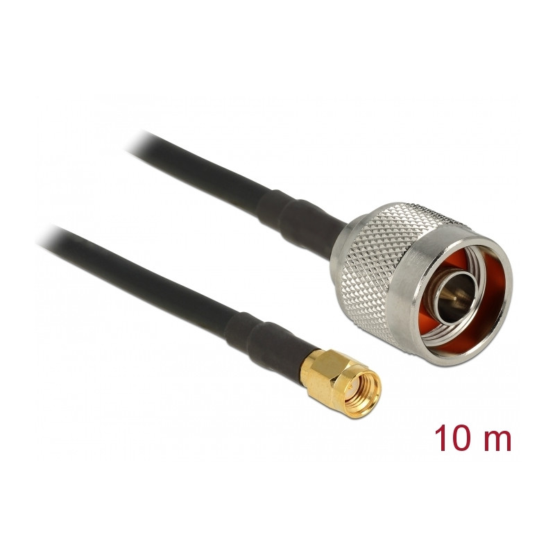 Delock Antennenkabel N Stecker - SMA Stecker RG-58 C/U 10 m