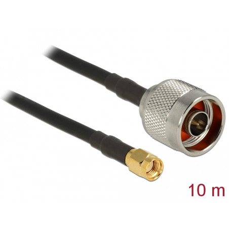Delock Antennenkabel N Stecker - SMA Stecker RG-58 C/U 10 m