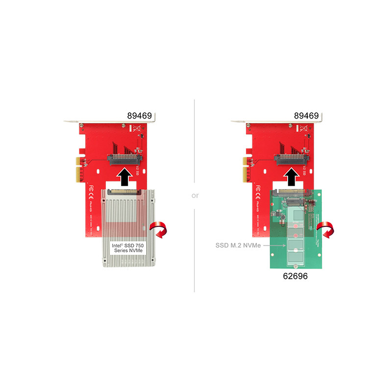 Delock PCI Express x4 Karte - 1 x intern U.2 NVMe SFF-8639