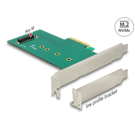 Delock PCI Express x4 Karte - 1 x intern NVMe M.2 Key M 110 mm - Low Profile Form Faktor