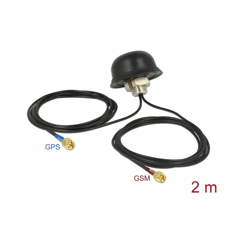 Navilock Multiband GNSS GSM UMTS LTE SMA 28 dBi / 5 dBi Antenne 2 x 2 m RG-174 omnidirektional Dachmontage outdoor