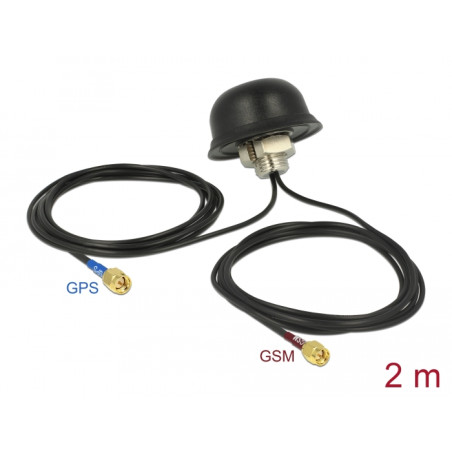 Navilock Multiband GNSS GSM UMTS LTE SMA 28 dBi / 5 dBi Antenne 2 x 2 m RG-174 omnidirektional Dachmontage outdoor