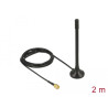 Delock ISM 433 MHz Antenne SMA Stecker 2 dBi omnidirektional mit magnetischem Standfuß und Anschlusskabel (RG-174, 2 m) schwarz