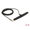 Delock GSM UMTS LTE Antenne SMA Stecker 2,5 dBi 2 m RG-174 omnidirektional Klebemontage
