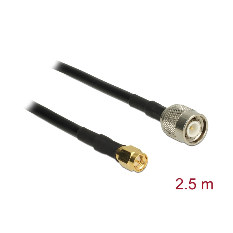 Delock Antennenkabel TNC Stecker - SMA Stecker RG-58 C/U 2,5 m
