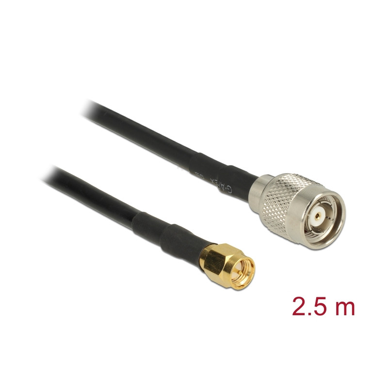 Delock Antennenkabel RP-TNC Stecker - SMA Stecker RG-58 C/U 2,5 m