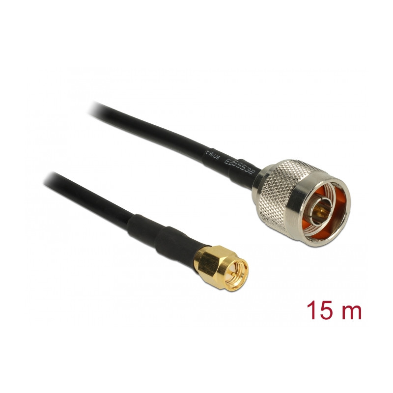 Delock Antennenkabel N Stecker - SMA Stecker CFD200 15 m low loss