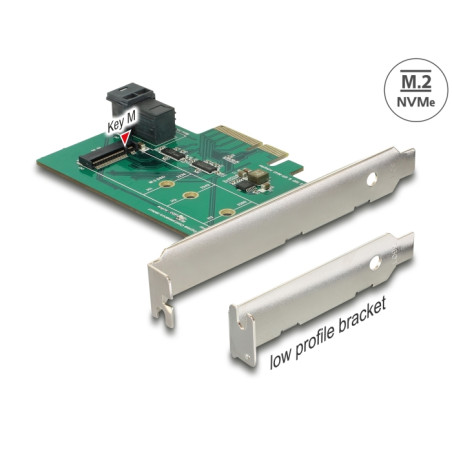Delock PCI Express x4 Karte - 1 x intern NVMe M.2 PCIe / 1 x intern SFF-8643 NVMe – Low Profile Form Faktor