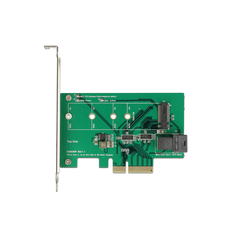 Delock PCI Express x4 Karte - 1 x intern NVMe M.2 PCIe / 1 x intern SFF-8643 NVMe – Low Profile Form Faktor