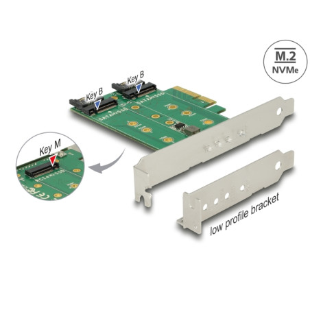 Delock PCI Express Karte - 3 x M.2 Slot - Low Profile Formfaktor