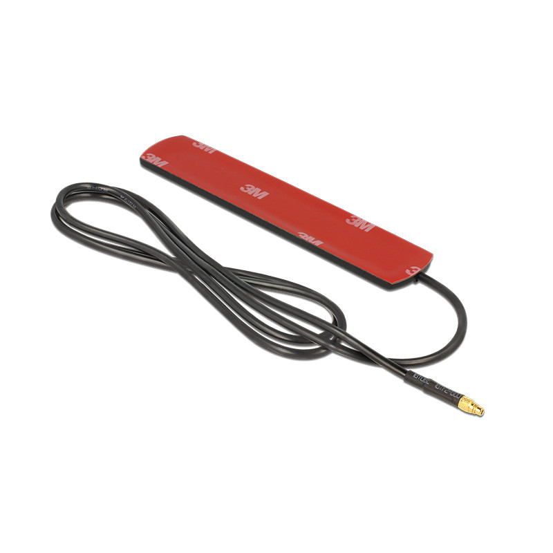 Delock LTE Antenne MMCX Stecker 3 dBi omnidirektional starr schwarz Klebemontage