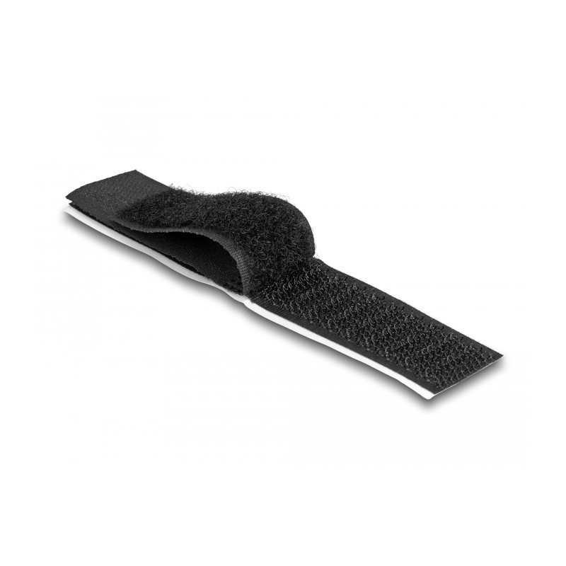 Delock Klett-Kabelhalter selbstklebend L 110 mm x B 20 mm Set 10 Stück schwarz
