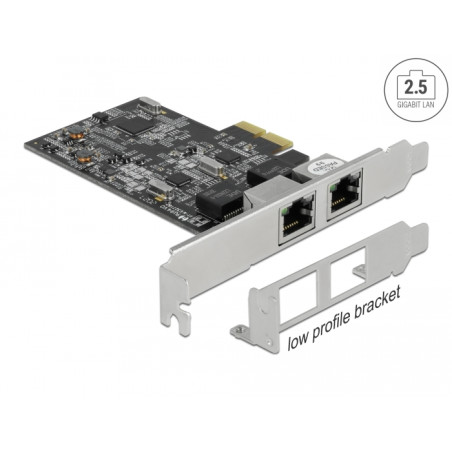 Delock PCI Express x2 Netzwerkkarte 2,5 Gigabit LAN 2 x RJ45 RTL8125