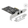 Delock PCI Express x2 Netzwerkkarte 2,5 Gigabit LAN 2 x RJ45 RTL8125