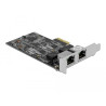 Delock PCI Express x2 Netzwerkkarte 2,5 Gigabit LAN 2 x RJ45 RTL8125