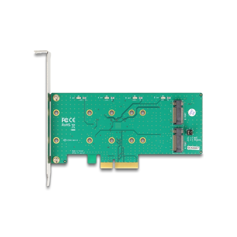 Delock PCI Express x4 Karte - 2 x intern M.2 Key B mit RAID - Low Profile Form Faktor