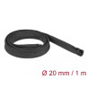 Delock Geflechtschlauch mit Reißverschluss hitzebeständig 1 m x 20 mm schwarz