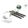 Delock PCI Express x1 Karte - 1 x intern M.2 Key A Slot mit 3 externen Antennen – Low Profile Formfaktor