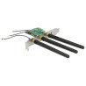 Delock PCI Express x1 Karte - 1 x intern M.2 Key A Slot mit 3 externen Antennen – Low Profile Formfaktor