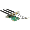 Delock PCI Express x1 Karte - 1 x intern M.2 Key A Slot mit 3 externen Antennen – Low Profile Formfaktor