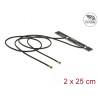 Delock Dualband WLAN WiFi 6 Doppelantenne 2 x I-PEX Inc., MHF® 4L Stecker 5 dBi 2 x 25 cm PCB intern Klebemontage