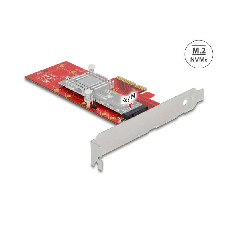 Delock PCI Express x4 Karte - 1 x intern NVMe M.2 Key M 110 mm mit Kühlkörper - Low Profile Formfaktor
