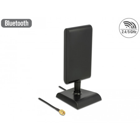 Delock WLAN 802.11 ac/a/h/b/g/n Antenne RP-SMA Stecker 6 - 9 dBi direktional mit magnetischem Standfuß und Anschlusskabel ULA 10