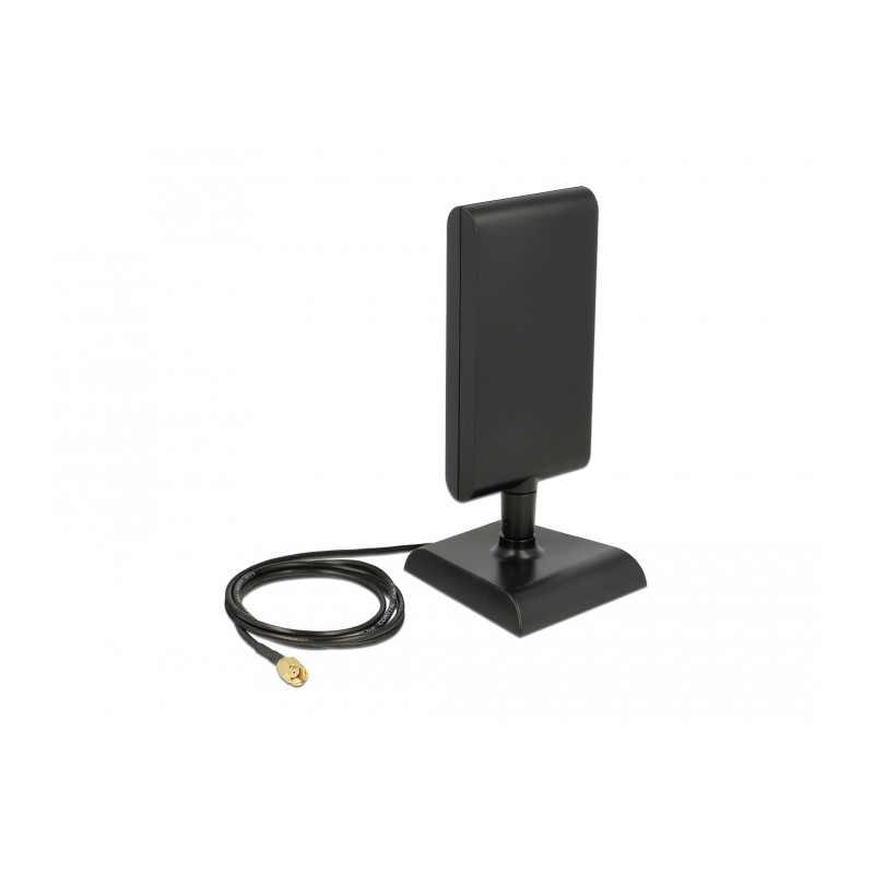 Delock WLAN 802.11 ac/a/h/b/g/n Antenne RP-SMA Stecker 6 - 9 dBi direktional mit magnetischem Standfuß und Anschlusskabel ULA 10