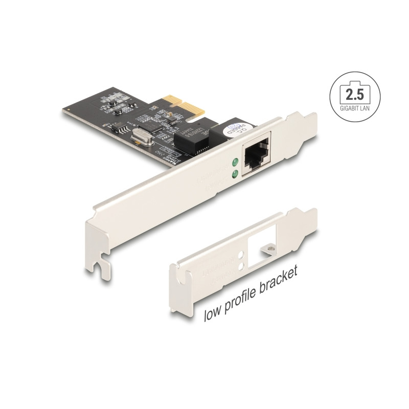 Delock PCI Express x1 Netzwerkkarte 2,5 Gigabit LAN 1 x RJ45 i225