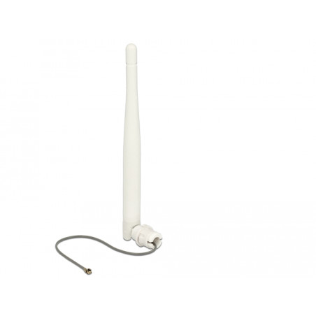 Delock WLAN 802.11 b/g/n Antenne I-PEX Inc., MHF® I Stecker 3 dBi omnidirektional 1.13 12 cm flexibel Clip weiß