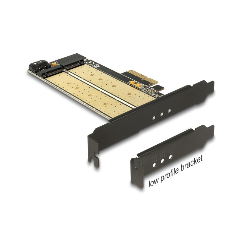Delock PCI Express x4 Karte - 1 x intern M.2 Key B + 1 x intern NVMe M.2 Key M - Low Profile Formfaktor