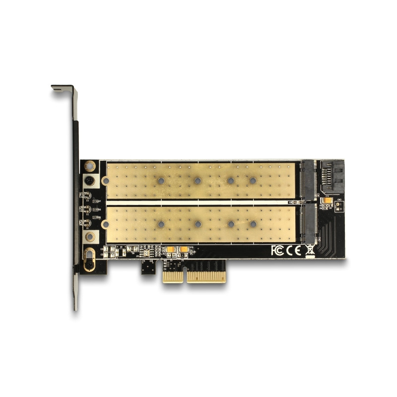 Delock PCI Express x4 Karte - 1 x intern M.2 Key B + 1 x intern NVMe M.2 Key M - Low Profile Formfaktor