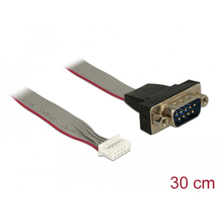 Delock Kabel seriell Pfostenbuchse - 1 x DB9 Stecker 2 mm Pinabstand Belegung: gedreht