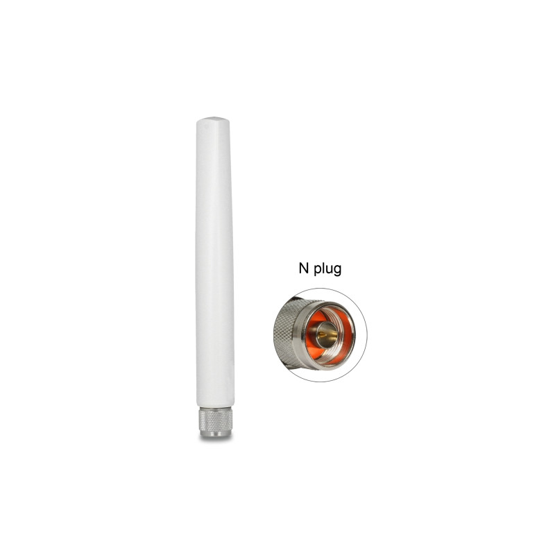 Delock 433 MHz Antenne N Stecker 1,45 dBi omnidirektional starr outdoor weiß