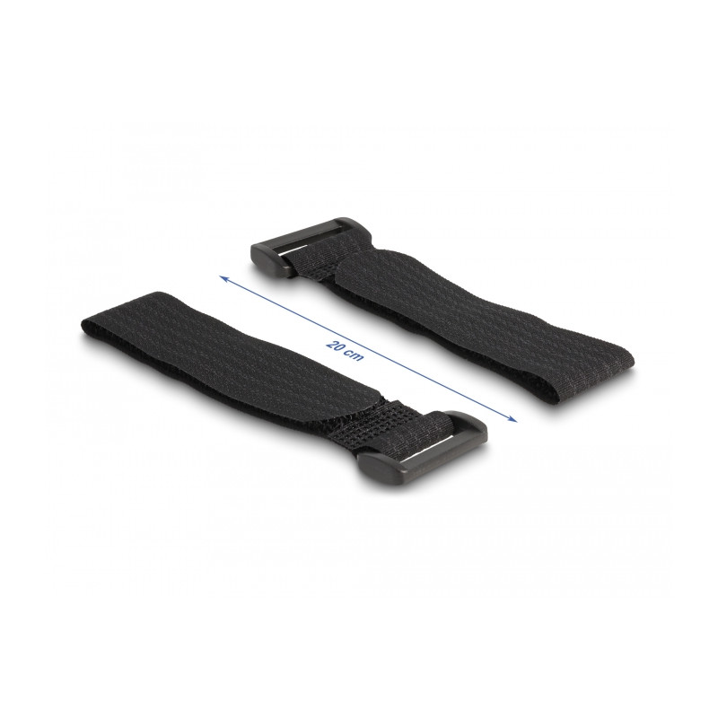 Delock Klettpad selbstklebend mit Klett-Kabelbinder Set 10 Stück schwarz