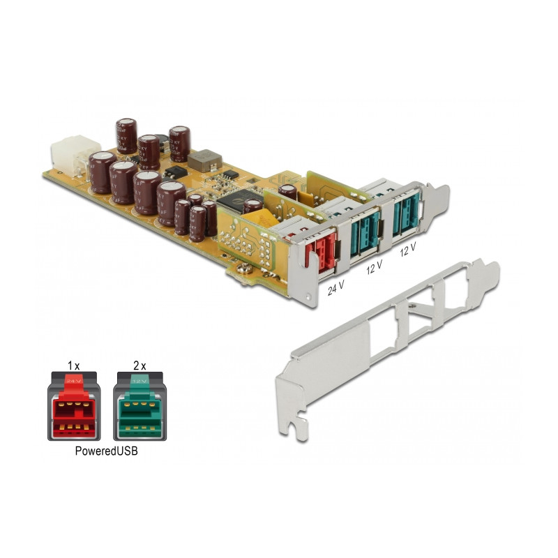 Delock PoweredUSB PCI Express x1 Karte - 1 x 24 V + 2 x 12 V