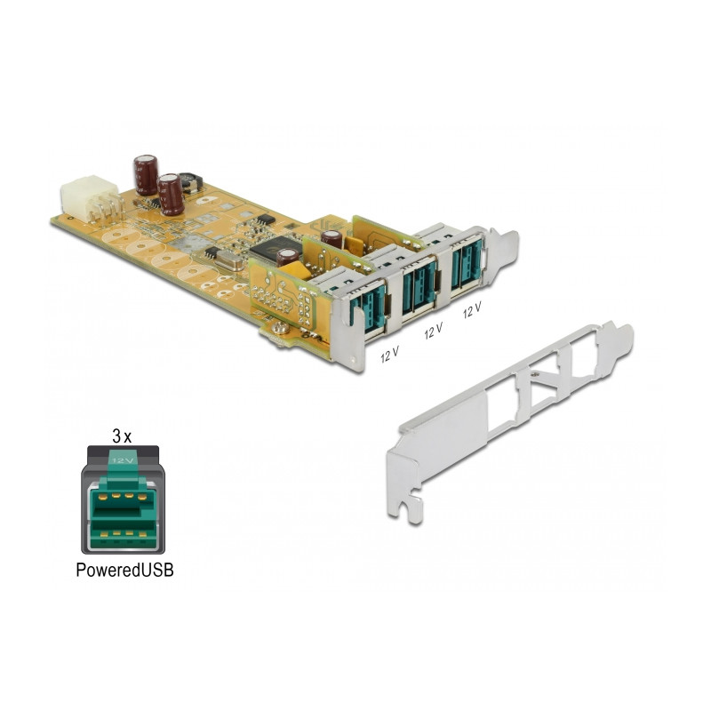 Delock PoweredUSB PCI Express x1 Karte - 3 x 12 V
