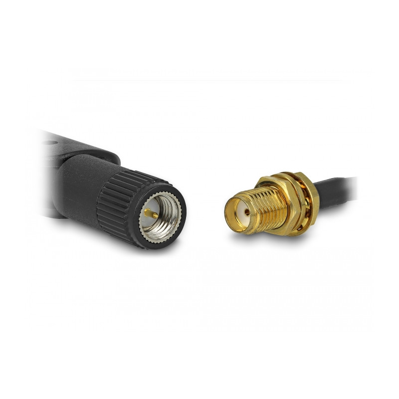 Delock LoRa 868 MHz Antenne SMA Stecker 3 dBi omnidirektional mit Kippgelenk schwarz