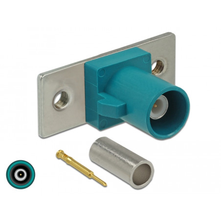 Delock FAKRA Z Stecker Federpin zum Crimpen 2 vorgestanzte Löcher