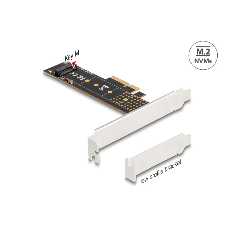 Delock PCI Express x4 Karte zu 1 x intern NVMe M.2 Key M 110 mm - Low Profile Formfaktor
