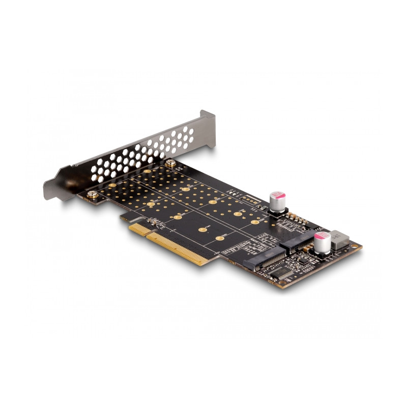 Delock PCI Express x8 Karte zu 2 x intern NVMe M.2 Key M - Bifurcation - Low Profile Formfaktor