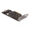 Delock PCI Express x8 Karte zu 2 x intern NVMe M.2 Key M - Bifurcation - Low Profile Formfaktor