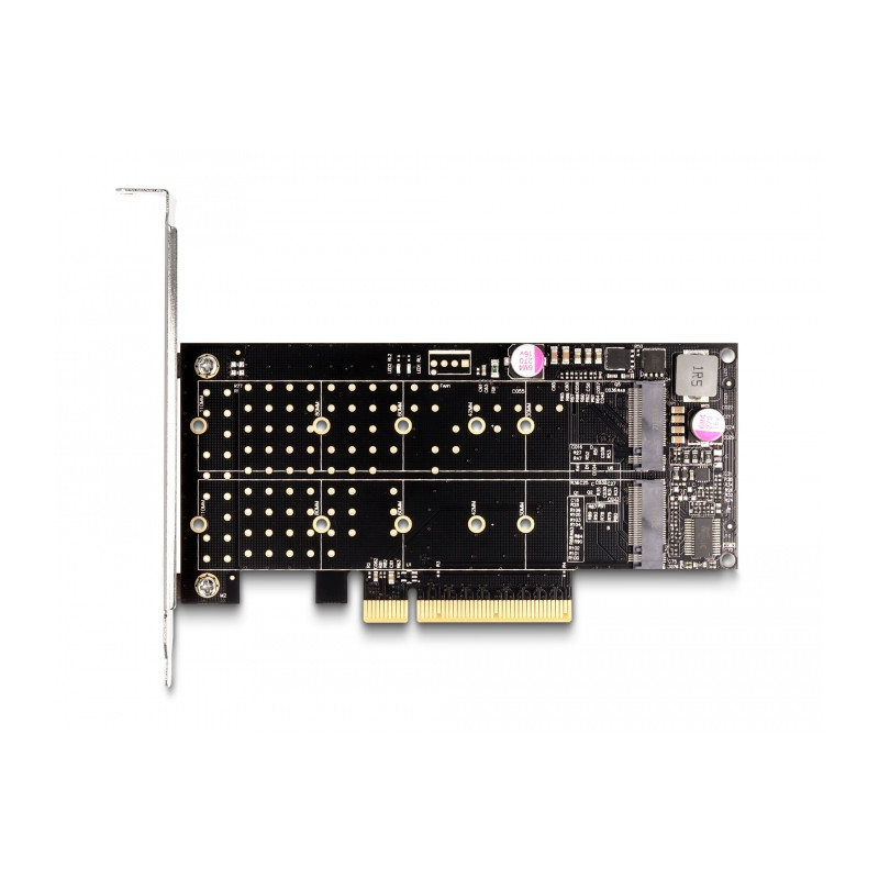 Delock PCI Express x8 Karte zu 2 x intern NVMe M.2 Key M - Bifurcation - Low Profile Formfaktor