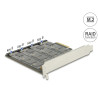 Delock PCI Express x4 Karte - 4 x intern M.2 Key B mit RAID