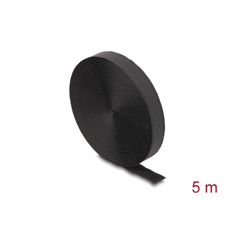 Delock Klettband auf Rolle mit Schlaufe L 5 m x B 20 mm schwarz